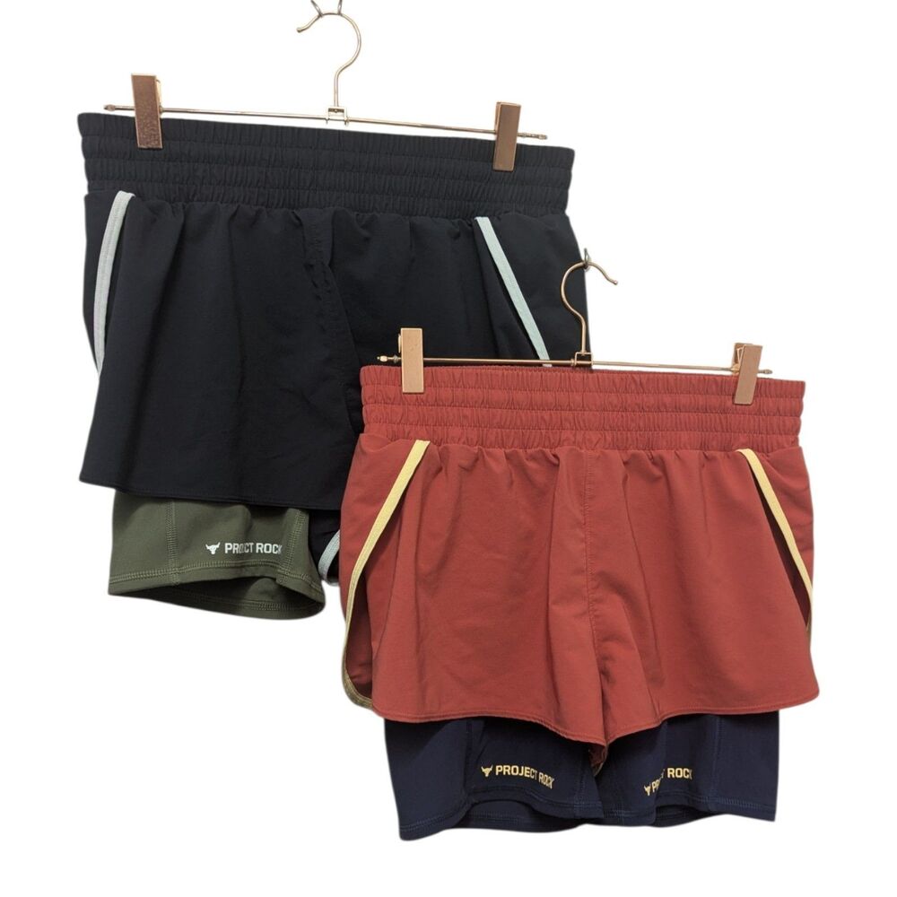 Set of 2 Under Armour Womens Project Rock Flex Woven Leg Day Shorts Size Medium